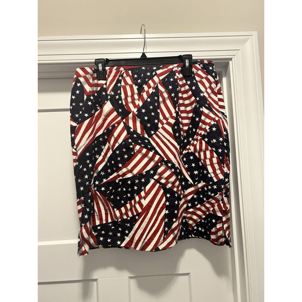 Vintage Women’s Size 14 American Flag Red White Blue July 4th Patriotic Skirt